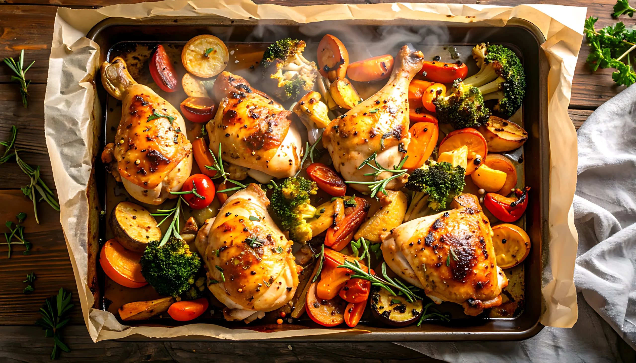 One-Pan Garlic Herb Chicken and Roasted Vegetables